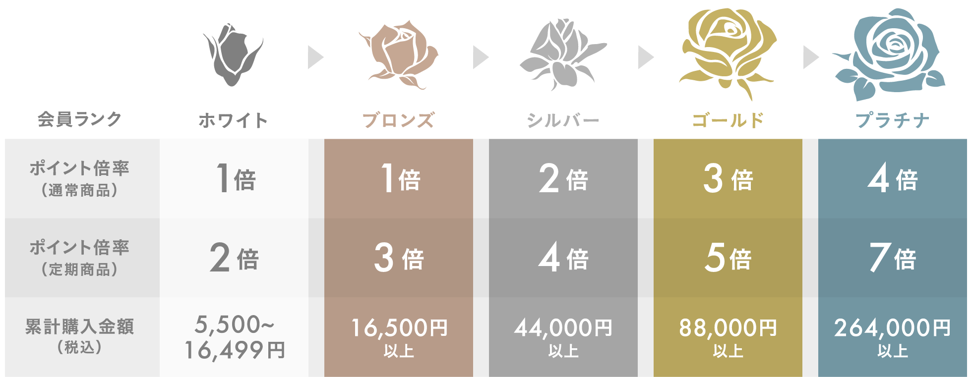 会員ランク表